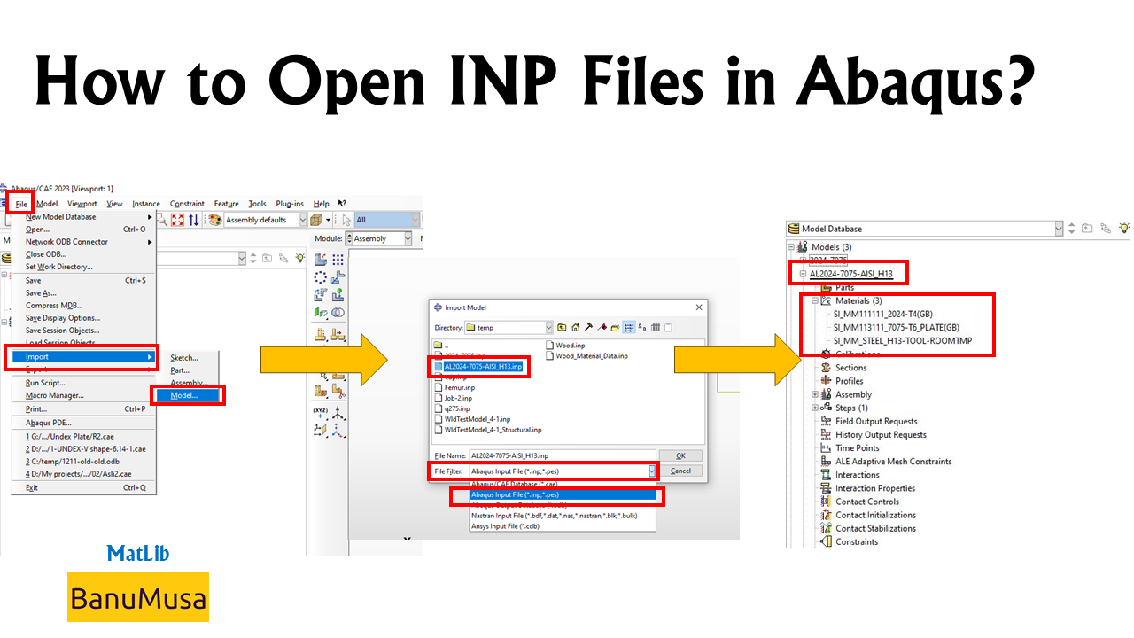 How to Open INP Files in Abaqus for Material library MatLib - BanuMusa