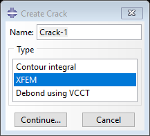 create an XFEM crack and then select the domain