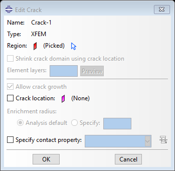 create an XFEM crack and then select the domain in ABAQUS