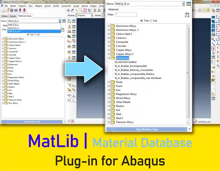 MatLib Abaqus Material Library plug in