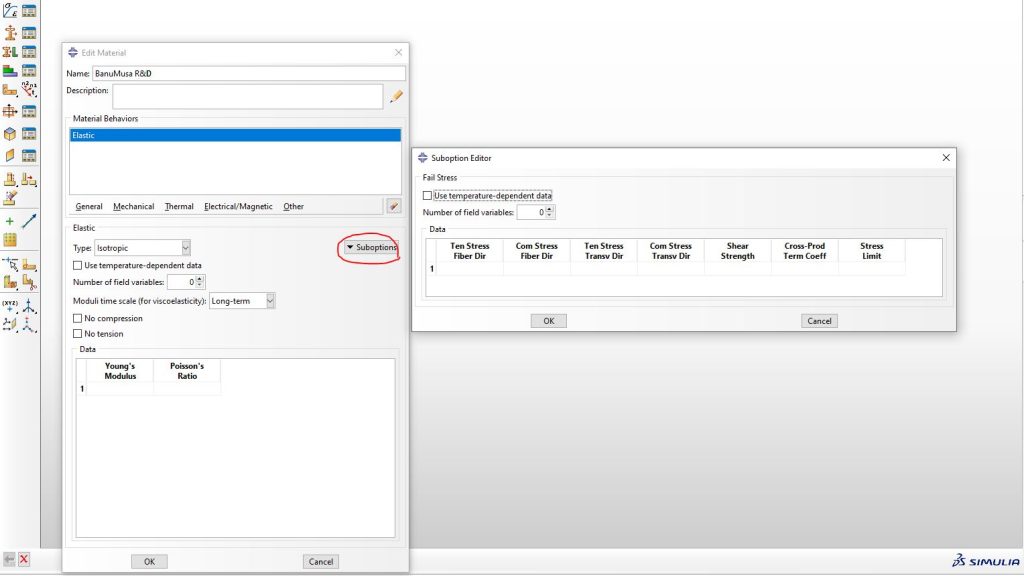 Azzi-Tsai-Hill failure criterion in Abaqus FEA