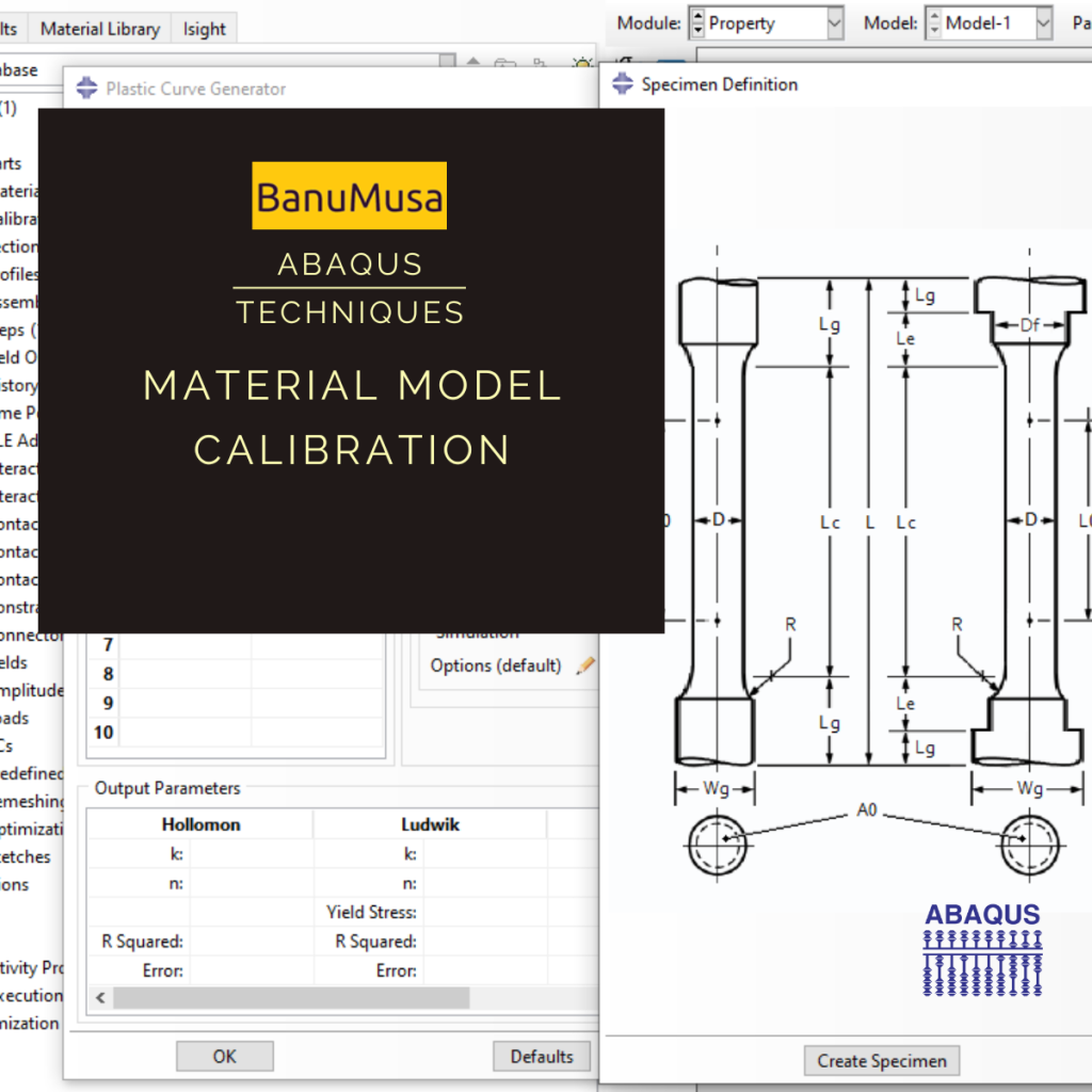 Material Model Calibration Abaqus CAE FEA banumusa plugins tutorials vumat subroutines